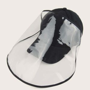 Clear mask with hat on